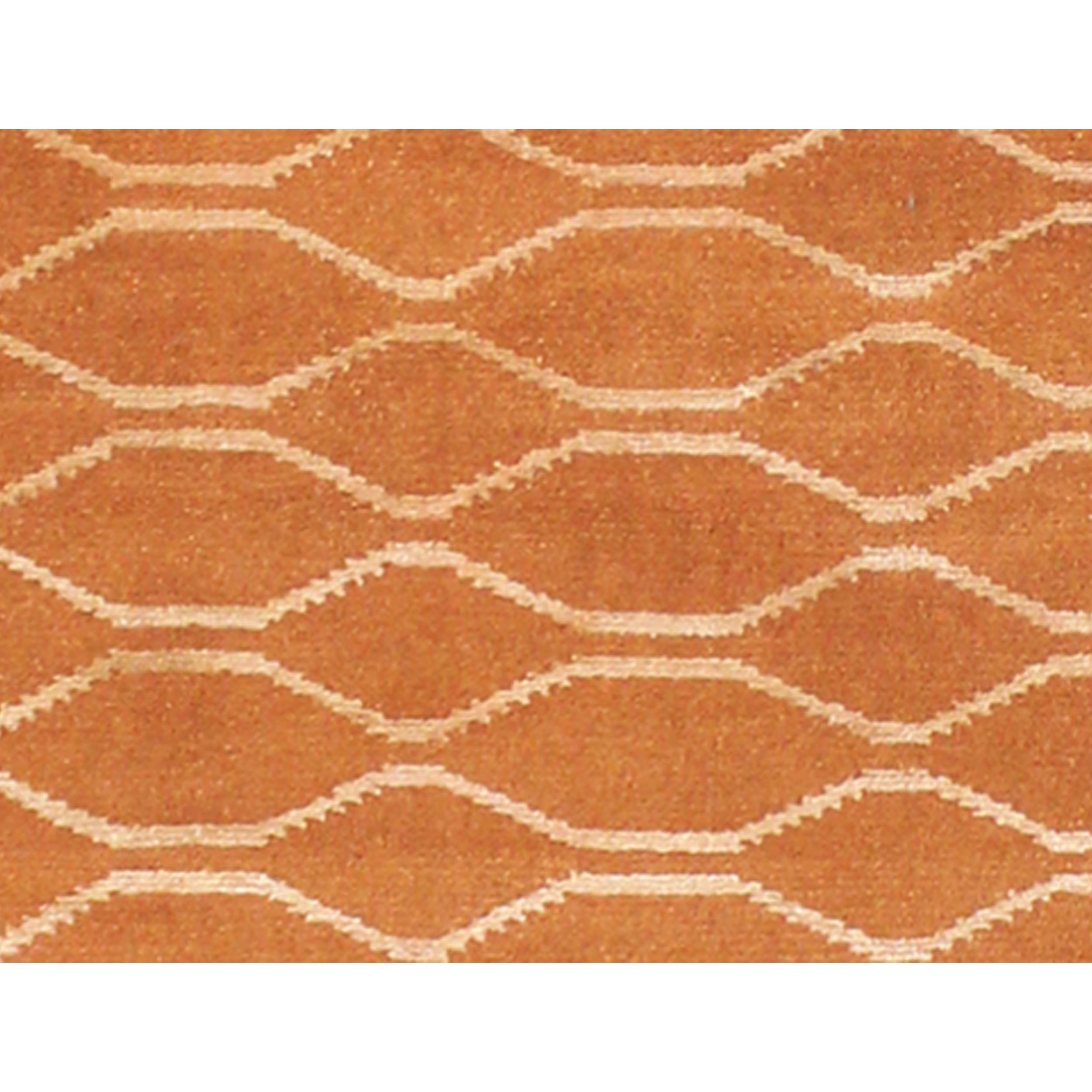 Indian Luxury Modern Hand-Knotted Wave Chili 10x14 Rug For Sale