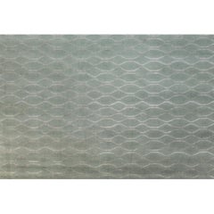 Luxury Modern Hand-Knotted Wave Glass 10x14 Rug
