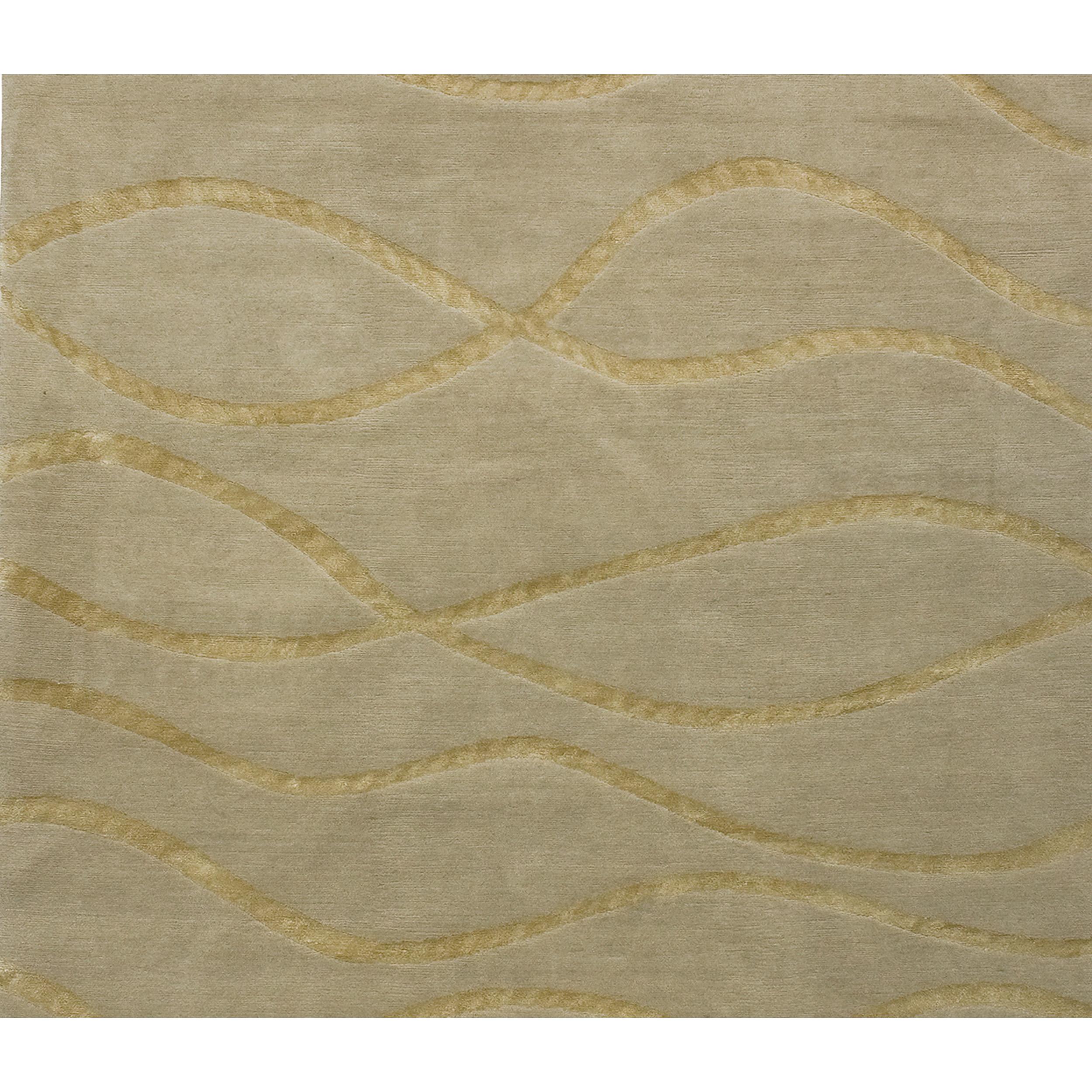 This luxurious modern rug was meticulously hand-knotted in Nepal. Crafted from a harmonious combination of silk and sumptuous wool, its softness, durability, and natural warmth make it an ideal partner to silk, adding a touch of sheer elegance. This