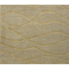 Luxury Modern Hand-Knotted Whinney Ivory 10x14 Rug