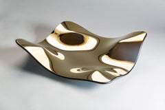 Plat moderne de luxe "Gold Manta" en verre