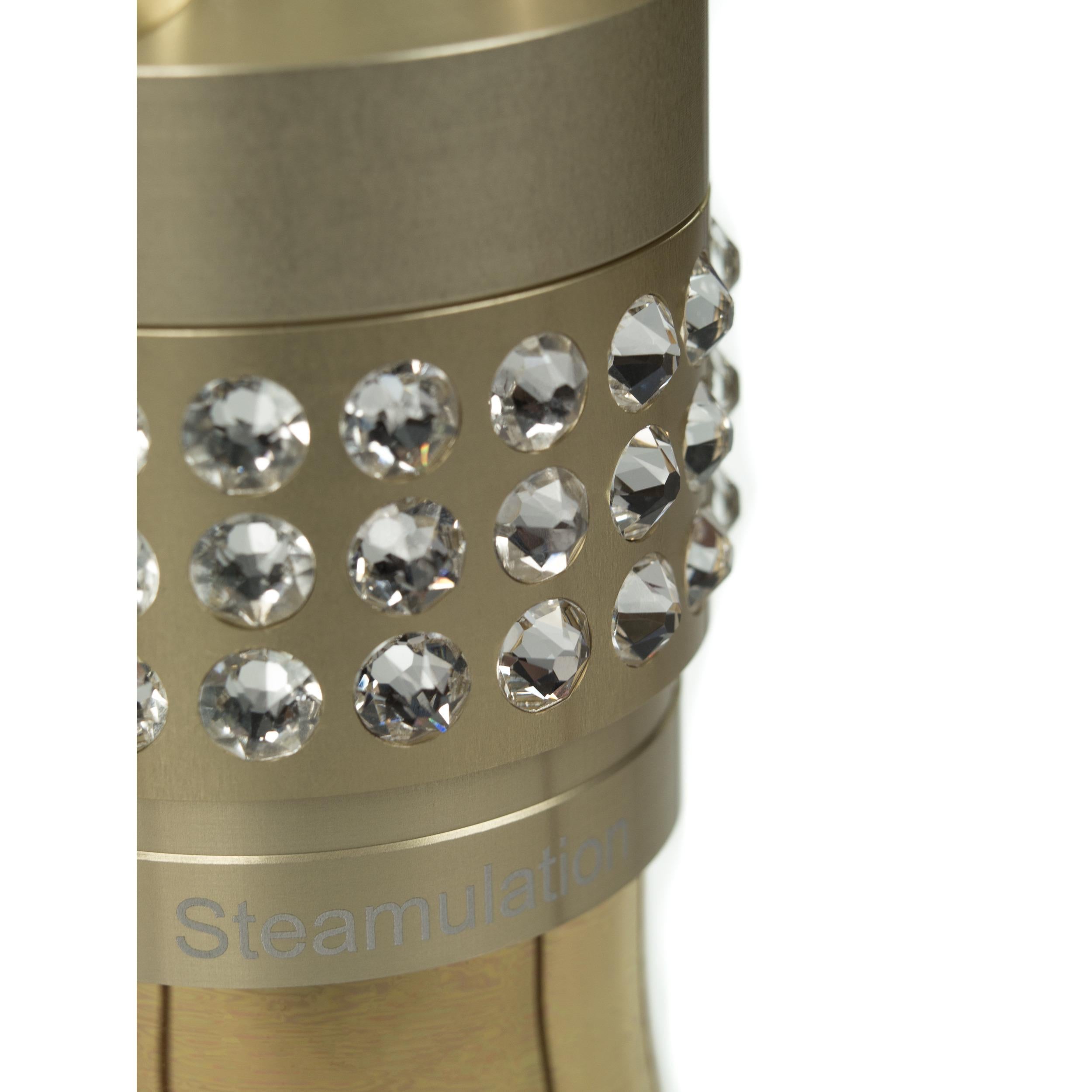Luxus-Modern- Shisha Hookah Nargile Schale mit Swarovski-Kristallen und reiner vergoldeter Schale (Handgefertigt) im Angebot
