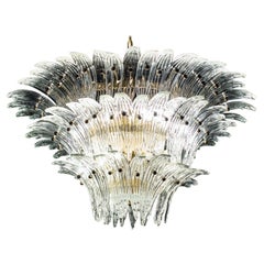Lampadario di lusso a palmette in vetro di Murano  Italia anni '70