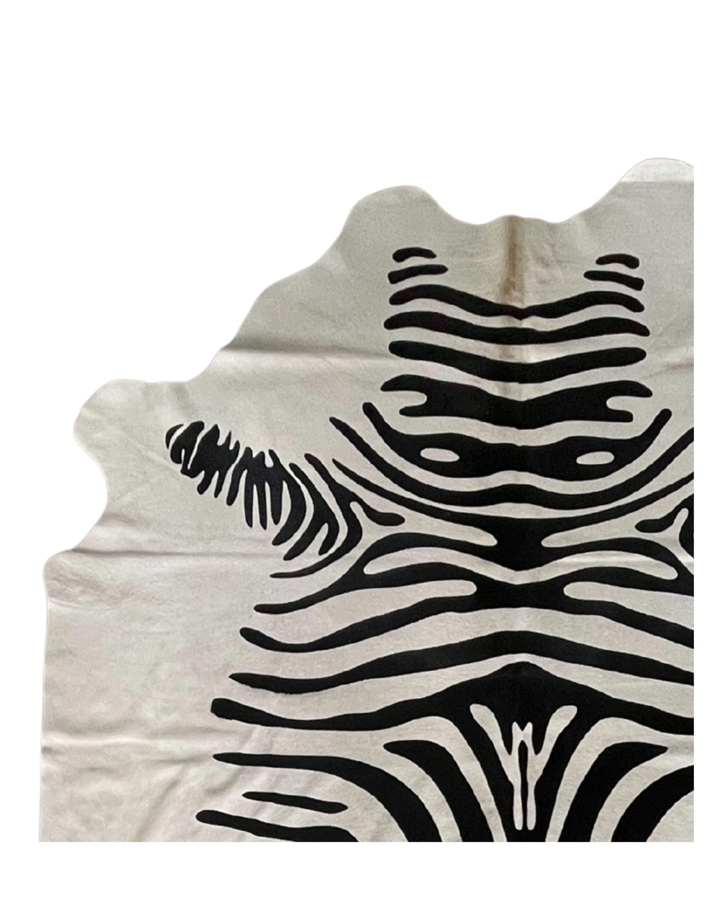 Brazilian Luxury Natural Animal Print, Zebra Cowhide  FREE FORM HIDE - Rugs Price $780 For Sale