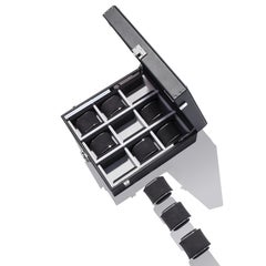 Boîte à montres Nine de luxe noire ou cognac