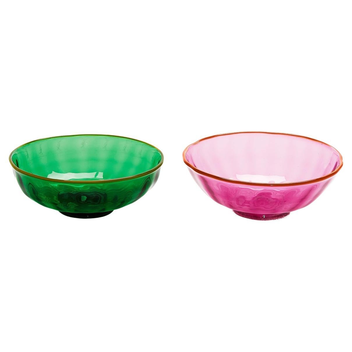 Luxury Nut Bowl Set of 2 Verde/Rosa, Murano Glass by La DoubleJ, Italy For  Sale at 1stDibs | rosa nut