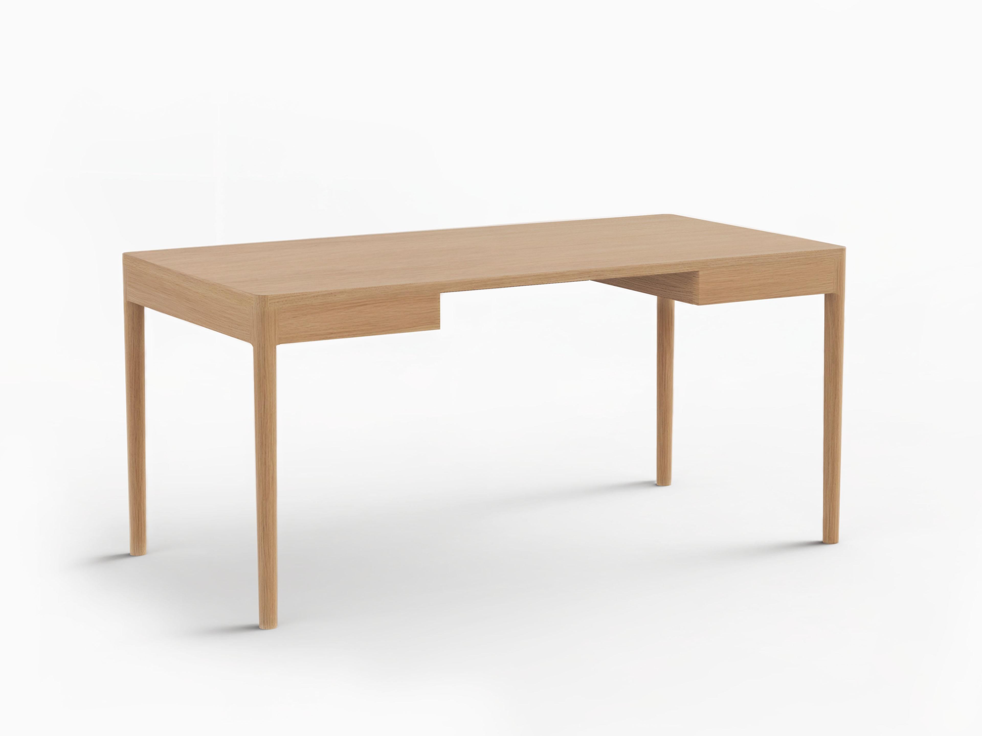 FRONT –  Minimalist Work Desk in Oak Wood  200x100 For Sale 9