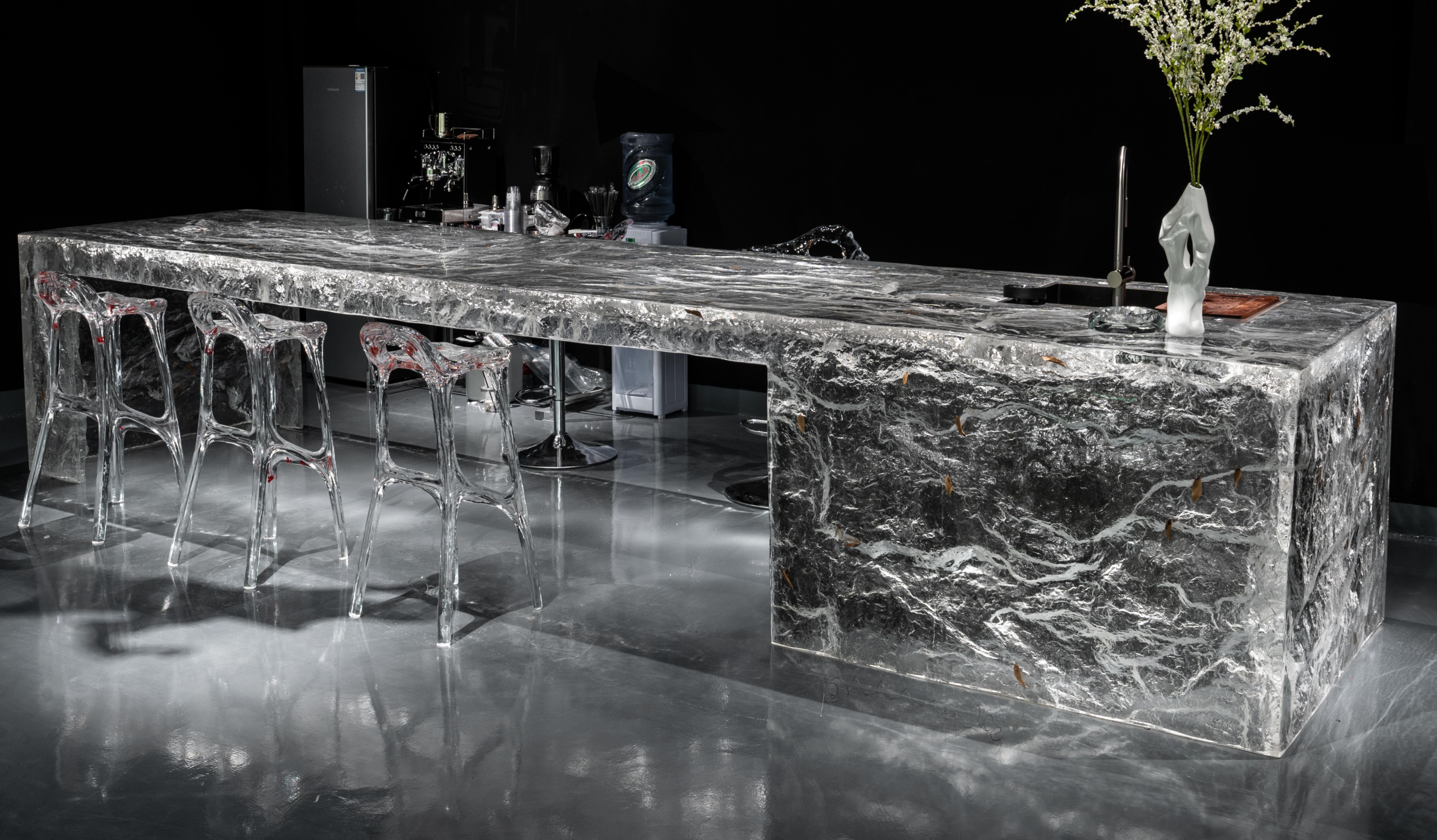 Elevate your home with this Luxury Ocean-Inspired Large Kitchen Island, a modern masterpiece that combines artistry, functionality, and premium craftsmanship. Designed as both a kitchen island table and a bold kitchen decor centerpiece, this