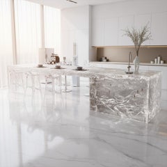 Luxury Ocean-Inspired Large Kitchen Island – Modern Kitchen Island Table