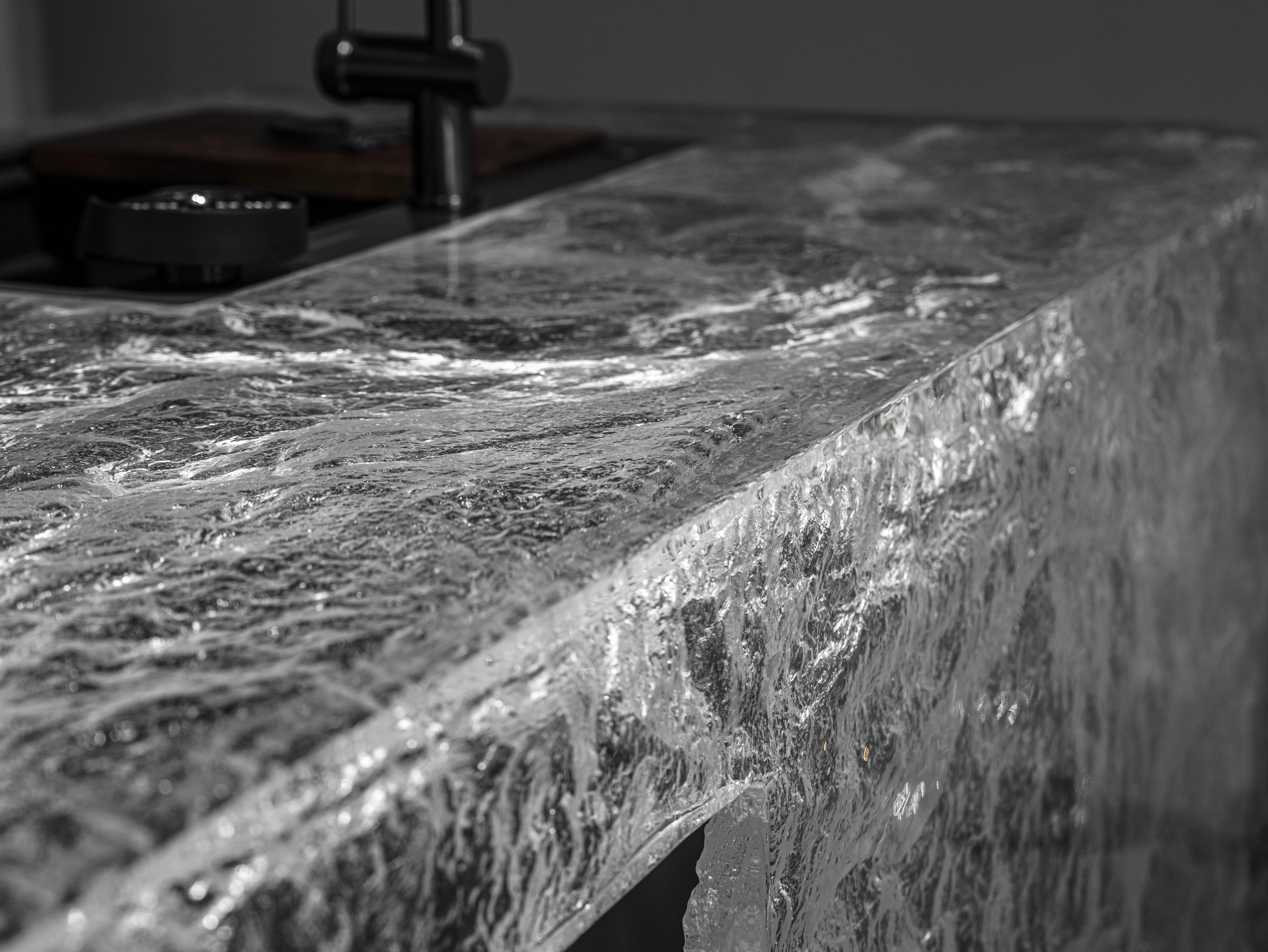Art Deco Luxury Ocean-Inspired Large Kitchen Island – Modern Kitchen Island Table For Sale