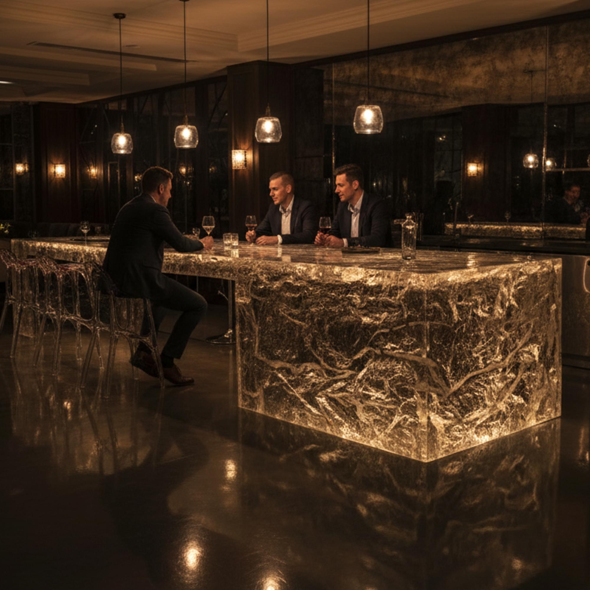 Luxuriöse, vom Meer inspirierte große Kücheninsel - Moderner Kücheninseltisch im Zustand „Neu“ im Angebot in Monroe, NY