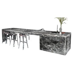 Luxury Ocean-Inspired Large Kitchen Island – Modern Kitchen Island Table