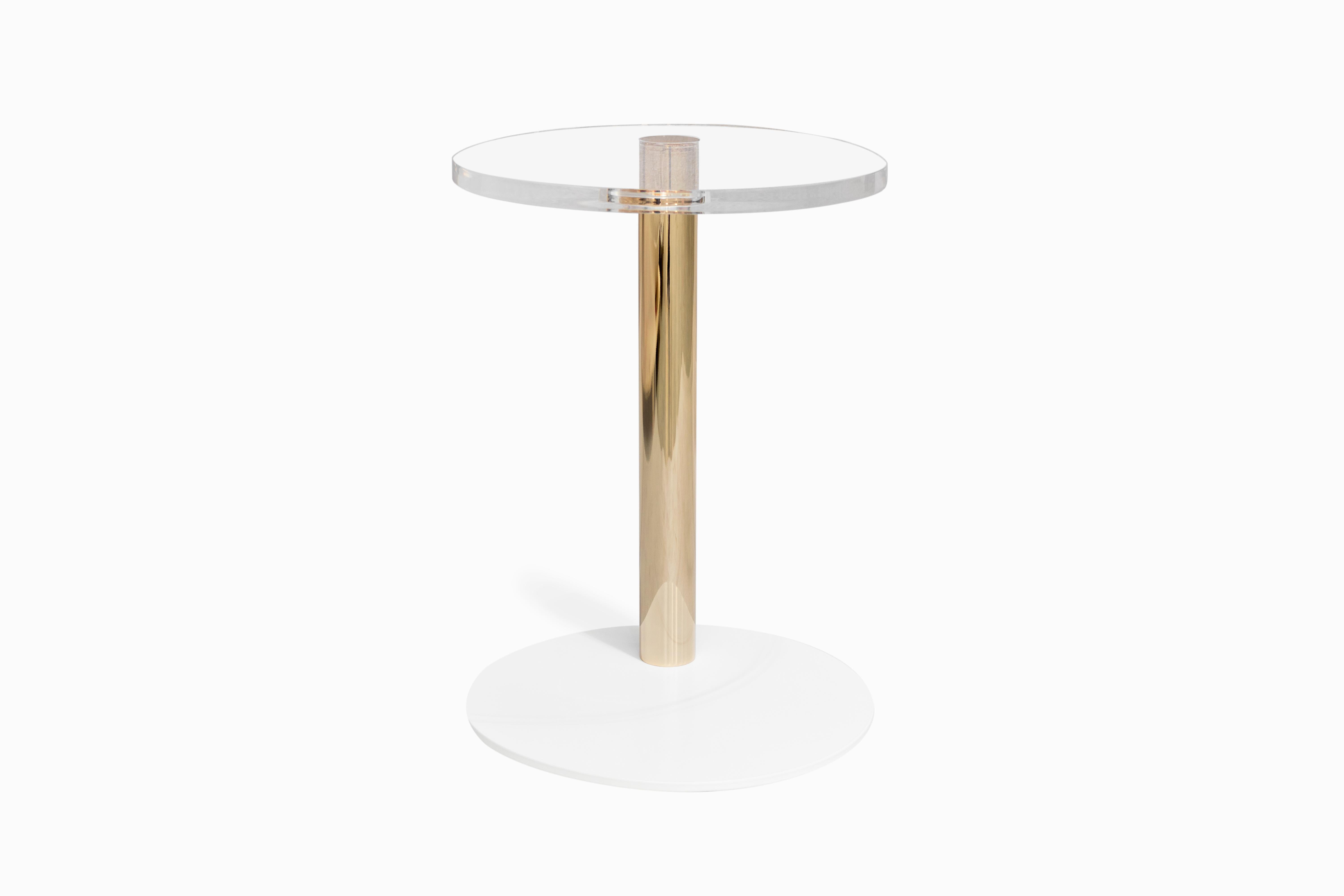 Modern Luxury Outdoor Side Table with Marble Top For Sale
