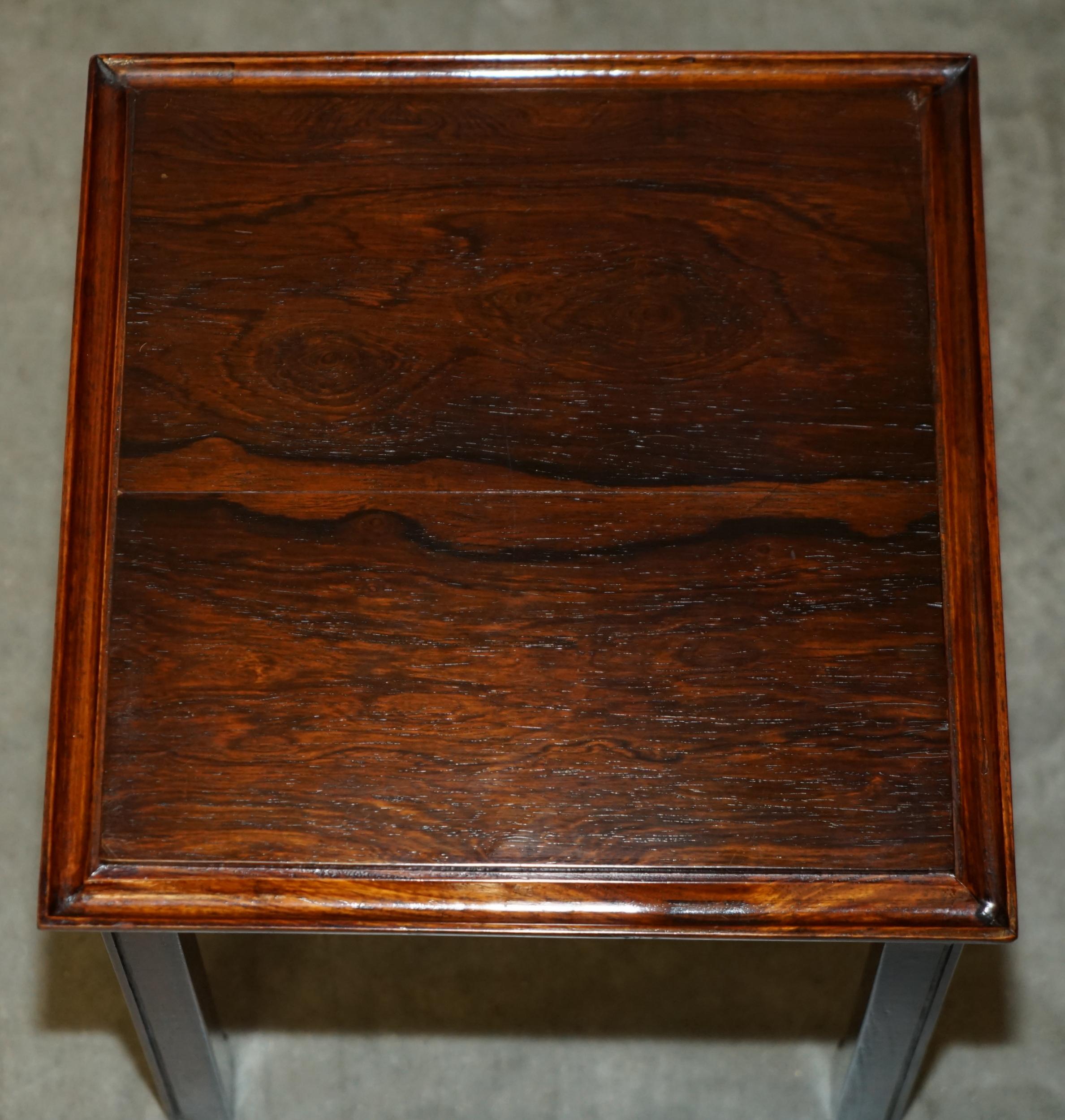 LUXURY PAIR OF SMALL MID CENTURY MODERN HARDWOOD SIDE END LAMP WiNE TABLES For Sale 5