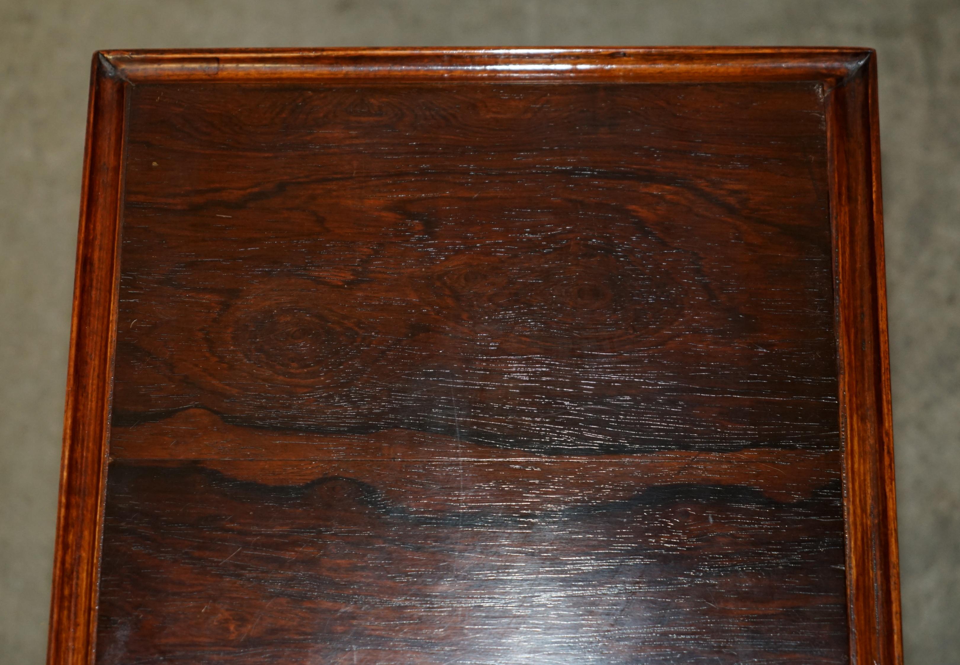 LUXURY PAIR OF SMALL MID CENTURY MODERN HARDWOOD SIDE END LAMP WiNE TABLES For Sale 8