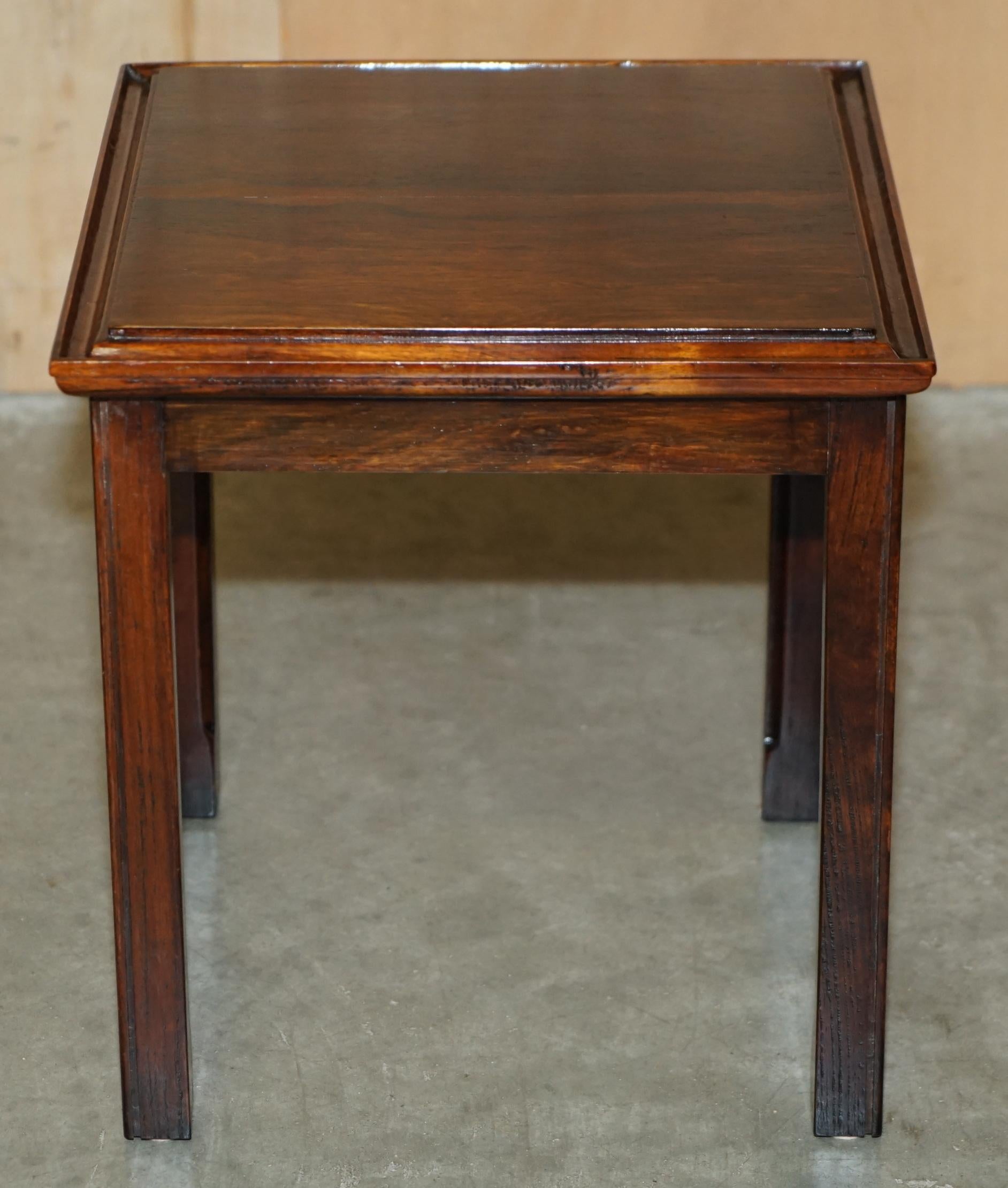 LUXURY PAIR OF SMALL MID CENTURY MODERN HARDWOOD SIDE END LAMP WiNE TABLES For Sale 9