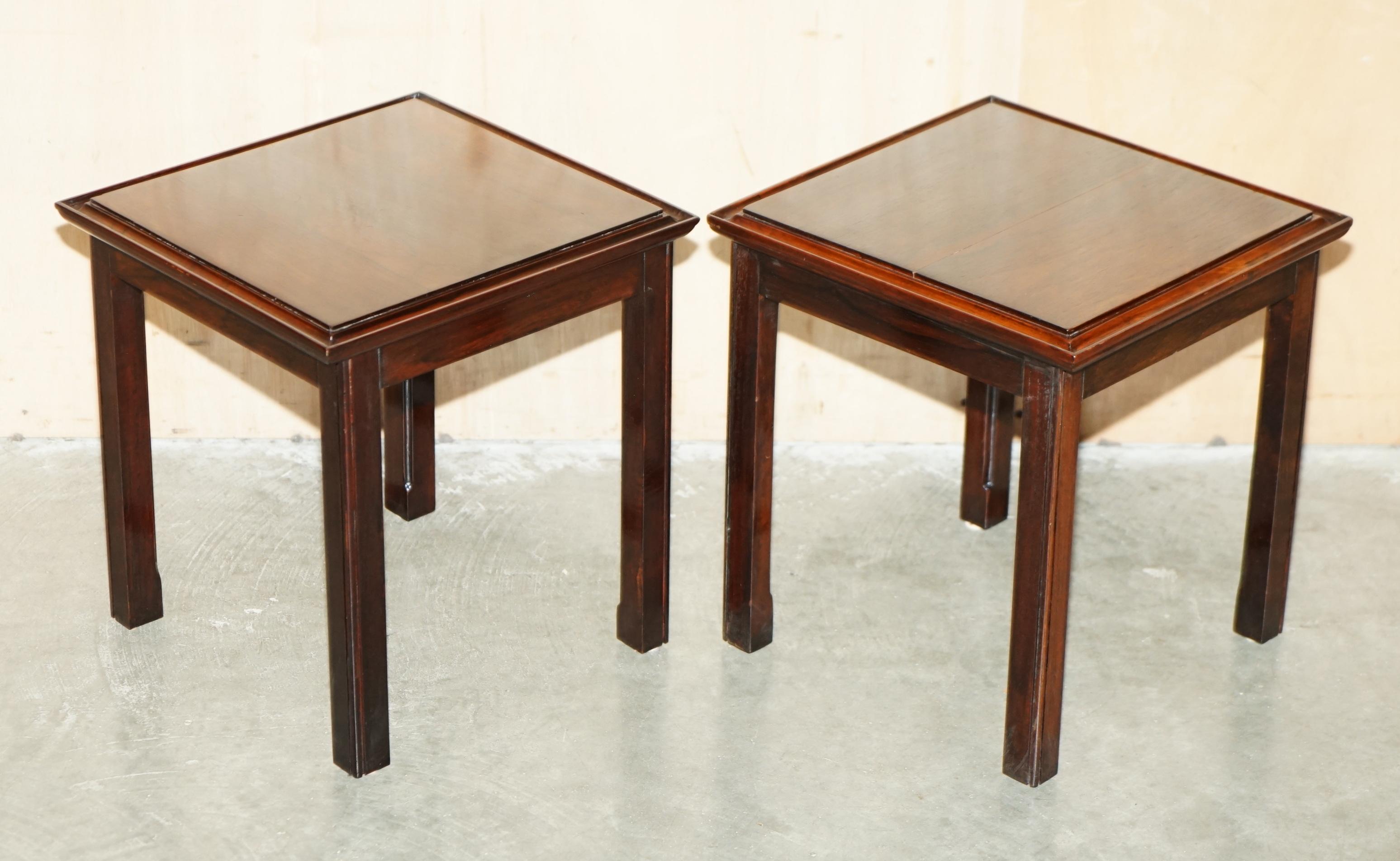 Royal House Antiques

Royal House Antiques is delighted to offer for sale this stunning pair of vintage Mid Century Modern Brazilian Rosewood side end lamp wine tables 

Please note the delivery fee listed is just a guide, it covers within the M25