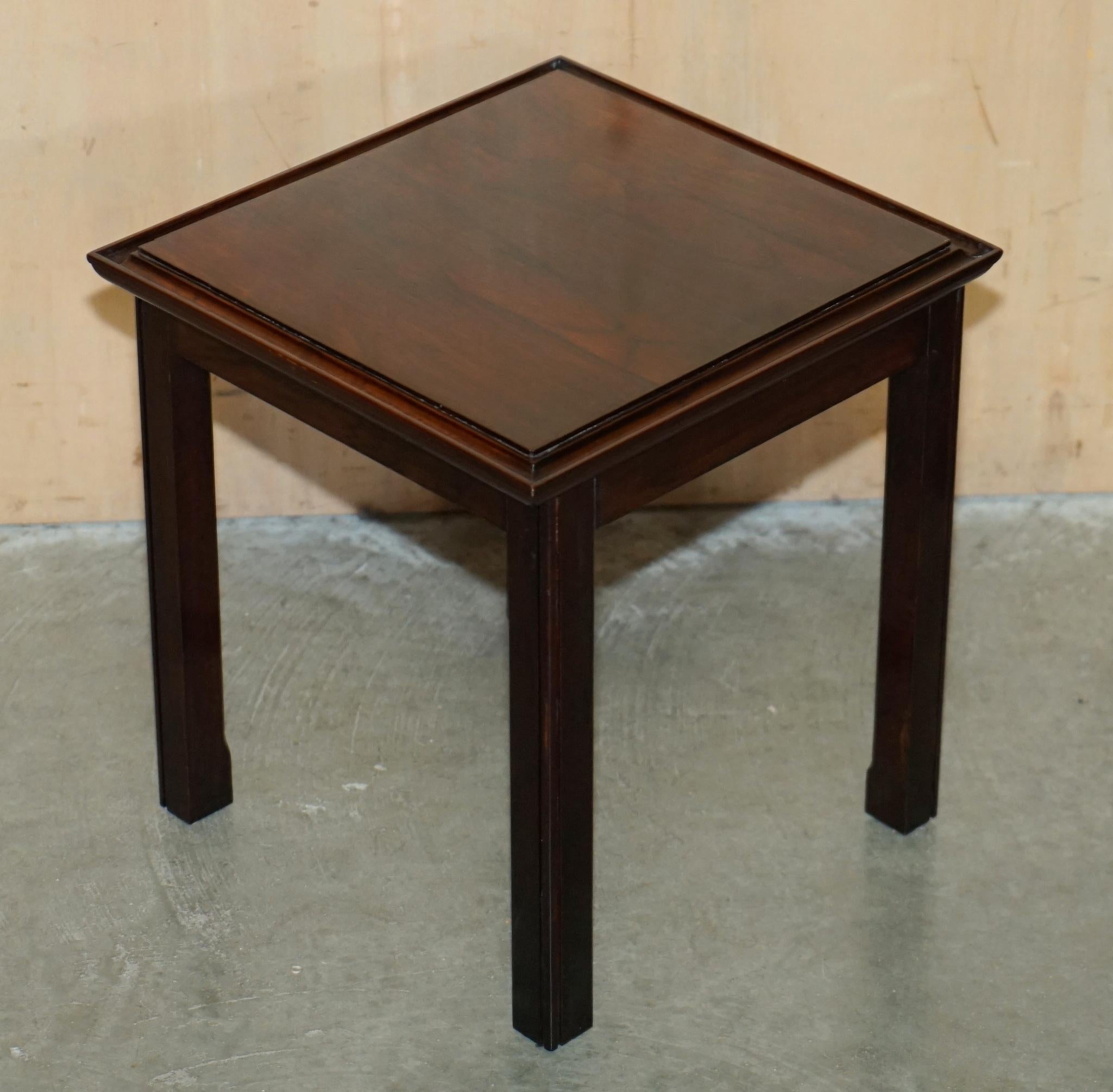 Mid-Century Modern LUXURY PAIR OF SMALL MID CENTURY MODERN HARDWOOD SIDE END LAMP WiNE TABLES For Sale