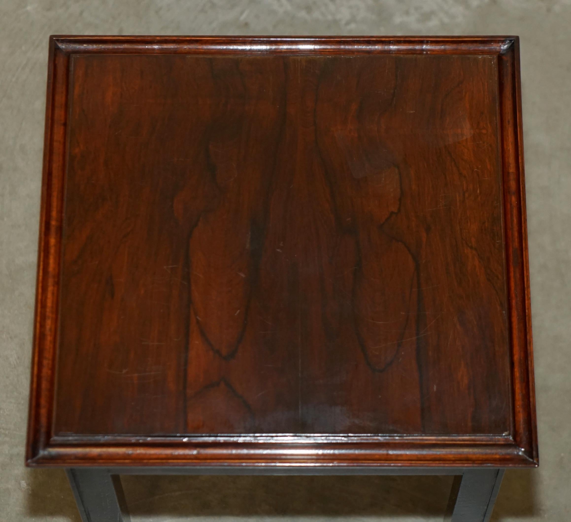 Hand-Crafted LUXURY PAIR OF SMALL MID CENTURY MODERN HARDWOOD SIDE END LAMP WiNE TABLES For Sale