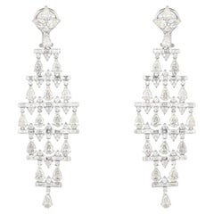 Luxury Pear Cut Baguette Diamond Dangle Earrings