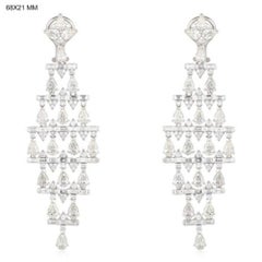 Luxury Pear Cut Baguette Diamond Dangle Earrings