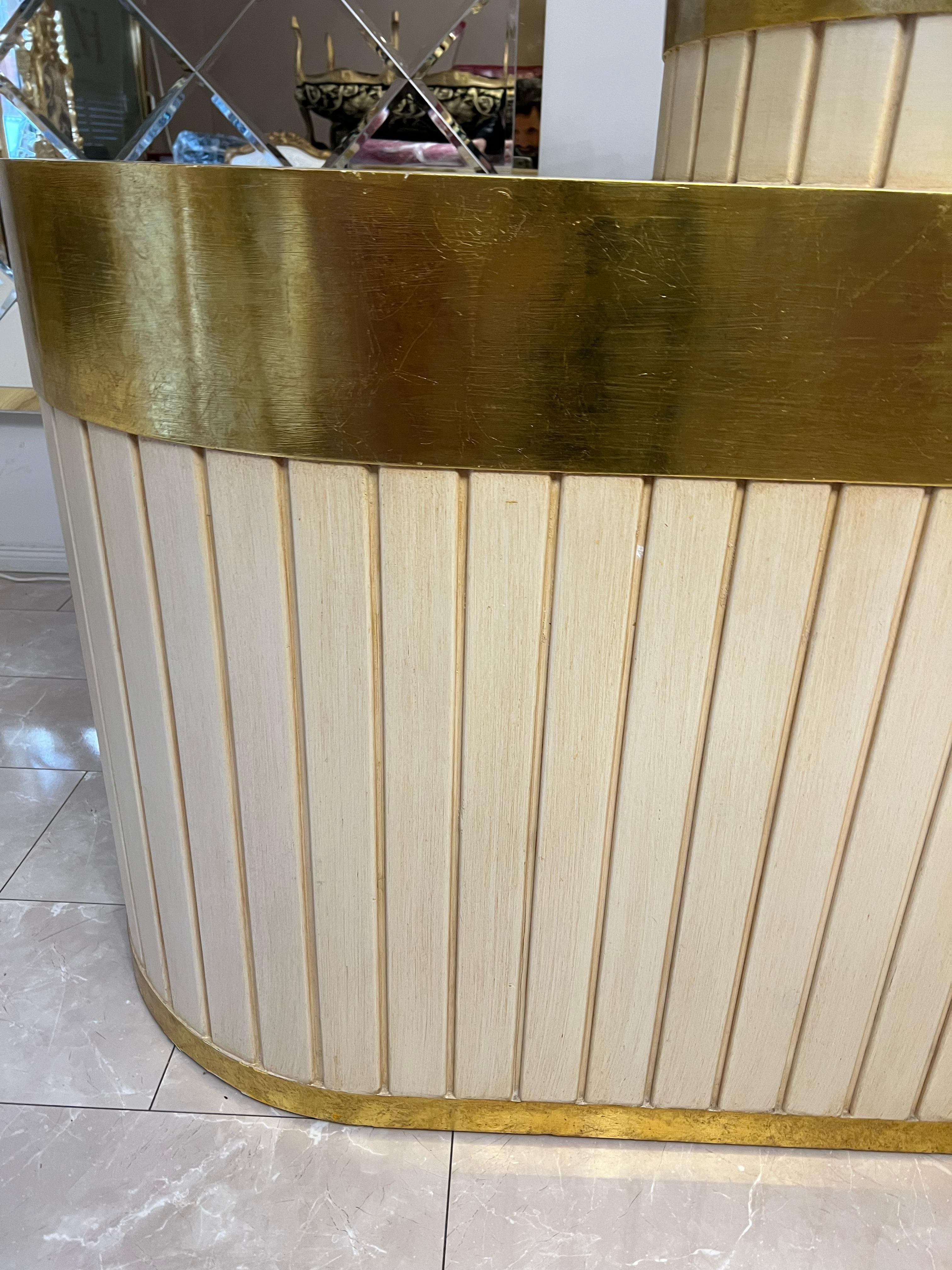Italian Luxury reception counter / bar made of solid wood with gold leaf For Sale