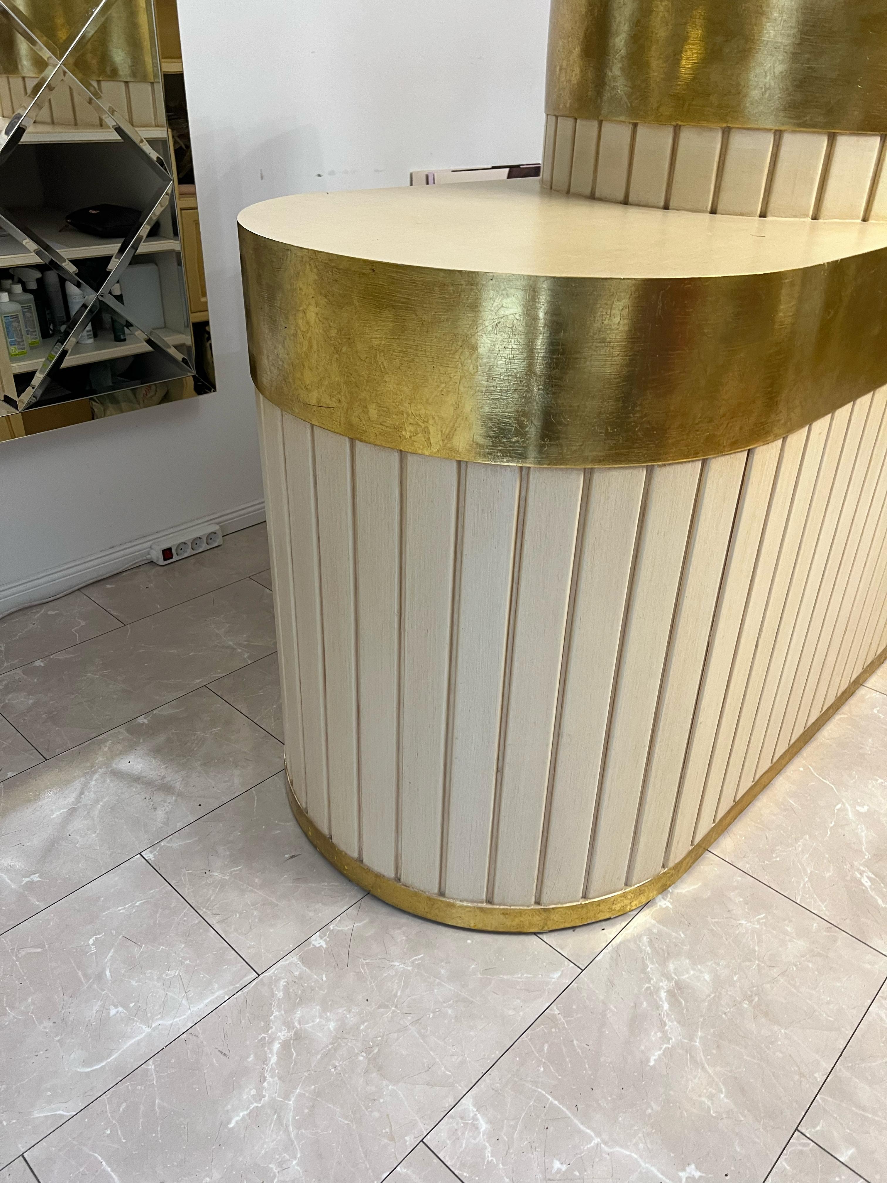Luxury reception counter / bar made of solid wood with gold leaf For Sale 1
