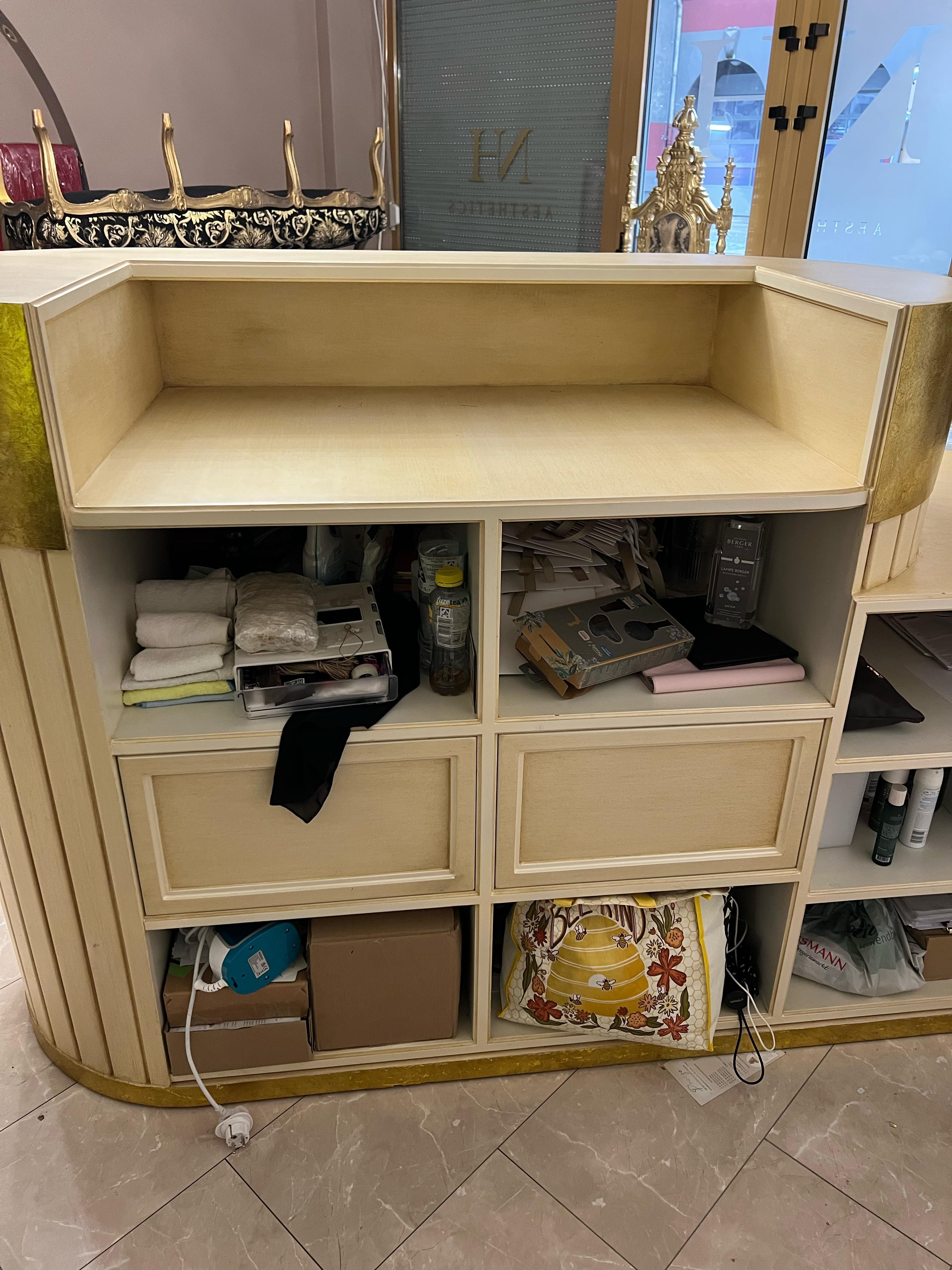 Luxury reception counter / bar made of solid wood with gold leaf For Sale 2
