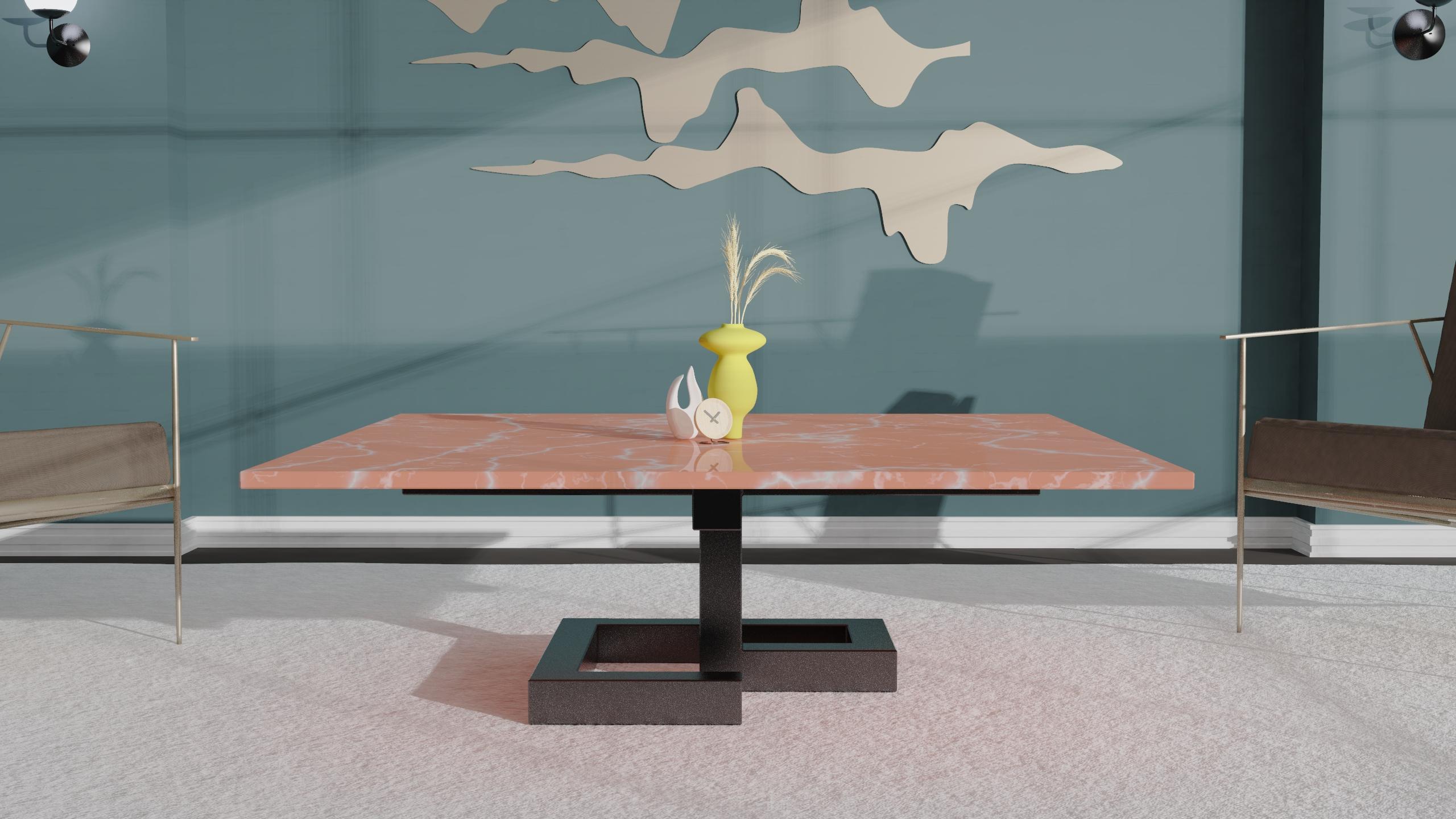 Luxuriöser Couchtisch aus rotem Marmor Mina Joaquín Moll Bespoke Modern Design Möbel im Angebot 2