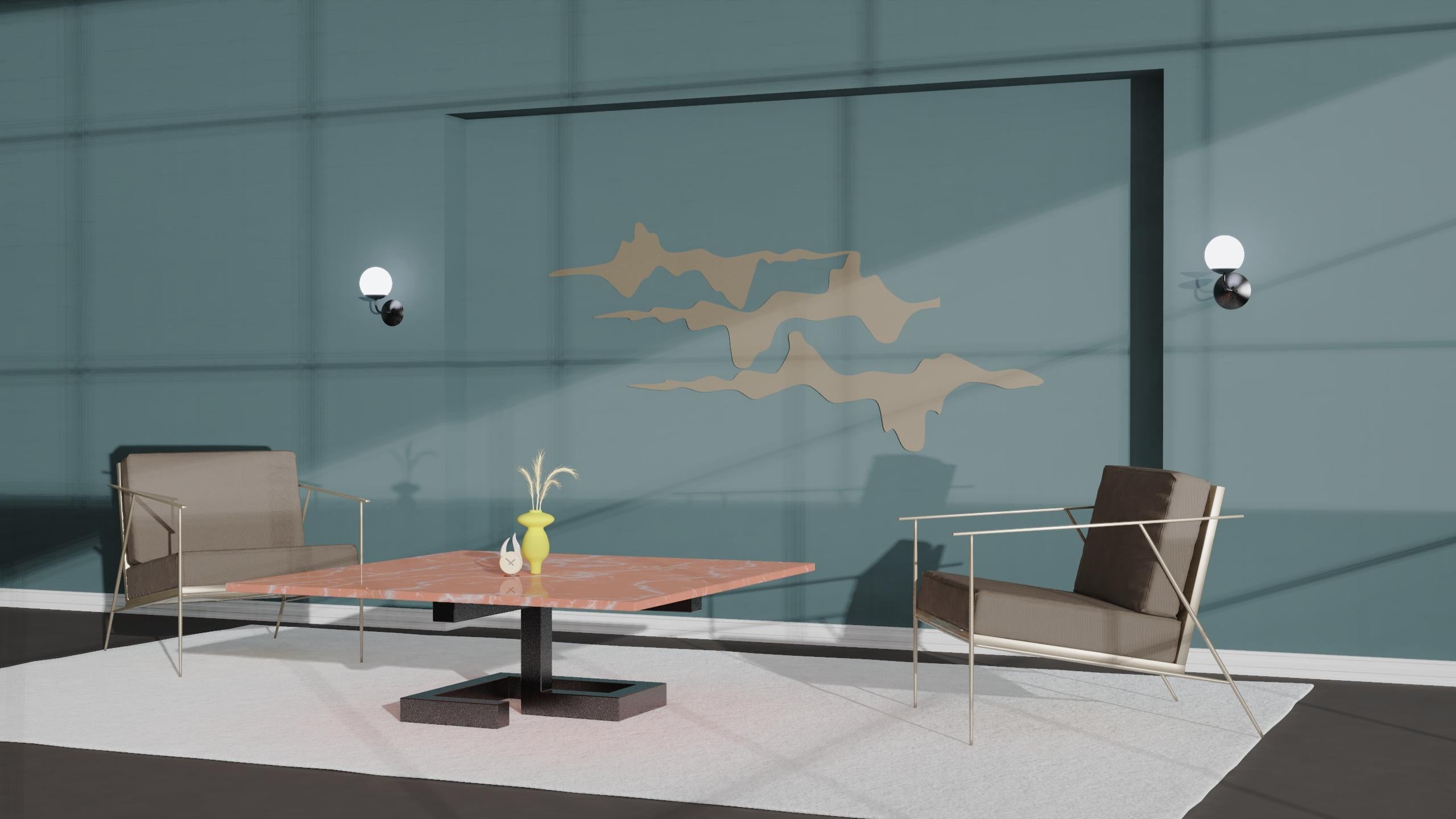 Luxuriöser Couchtisch aus rotem Marmor Mina Joaquín Moll Bespoke Modern Design Möbel im Angebot 3