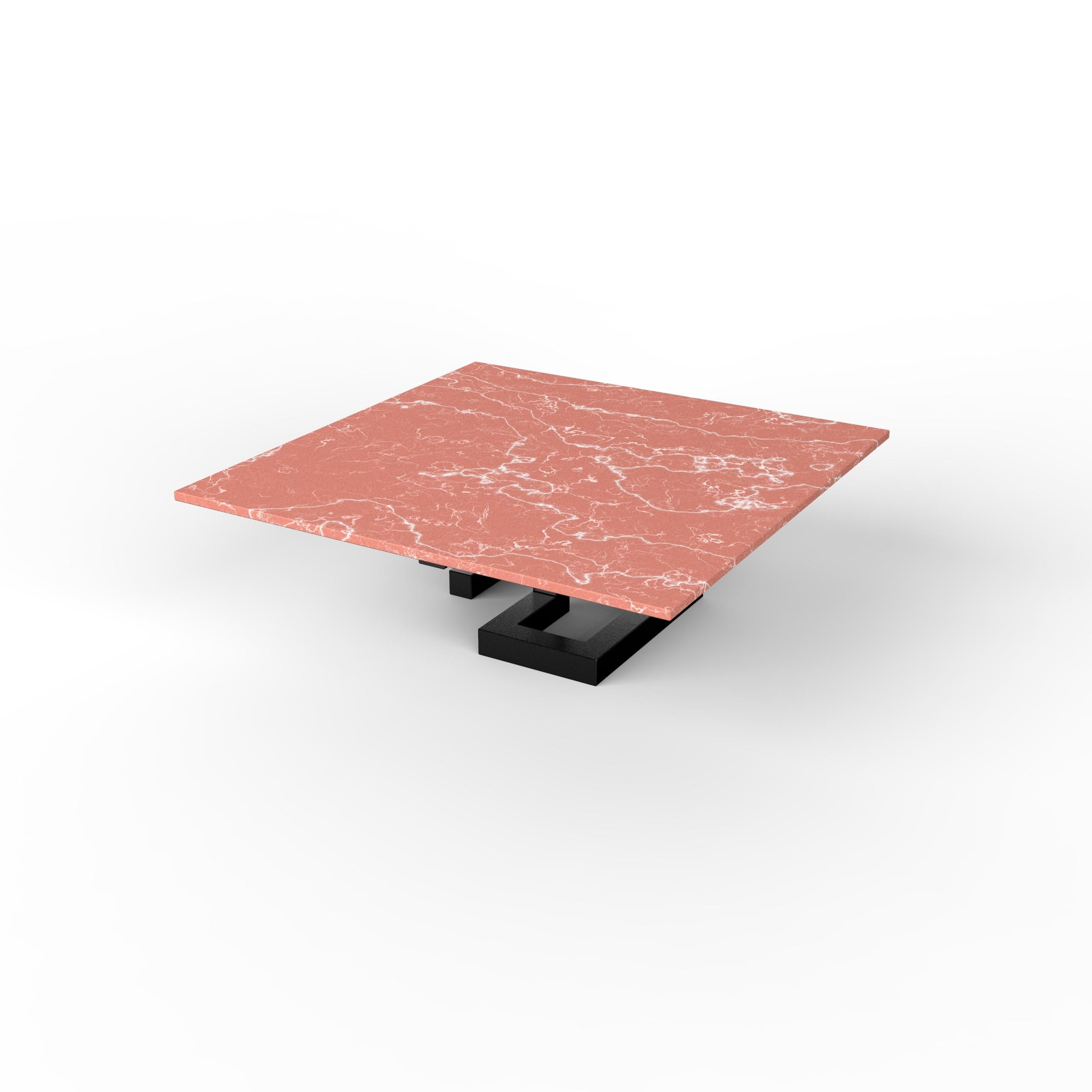 Luxuriöser Couchtisch aus rotem Marmor Mina Joaquín Moll Bespoke Modern Design Möbel (Handgefertigt) im Angebot