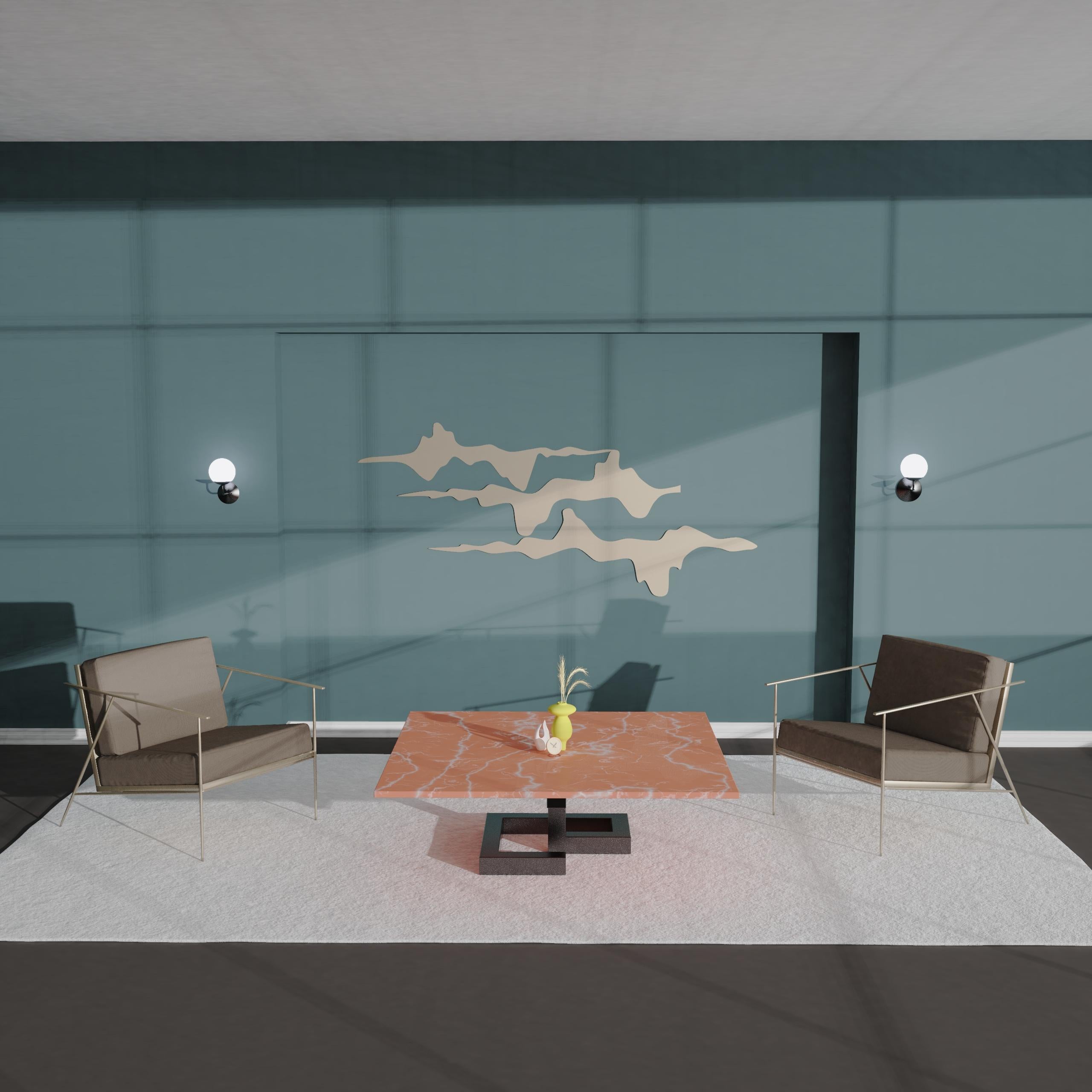 Luxuriöser Couchtisch aus rotem Marmor Mina Joaquín Moll Bespoke Modern Design Möbel im Zustand „Neu“ im Angebot in VALVERDE DEL MAJANO, CL