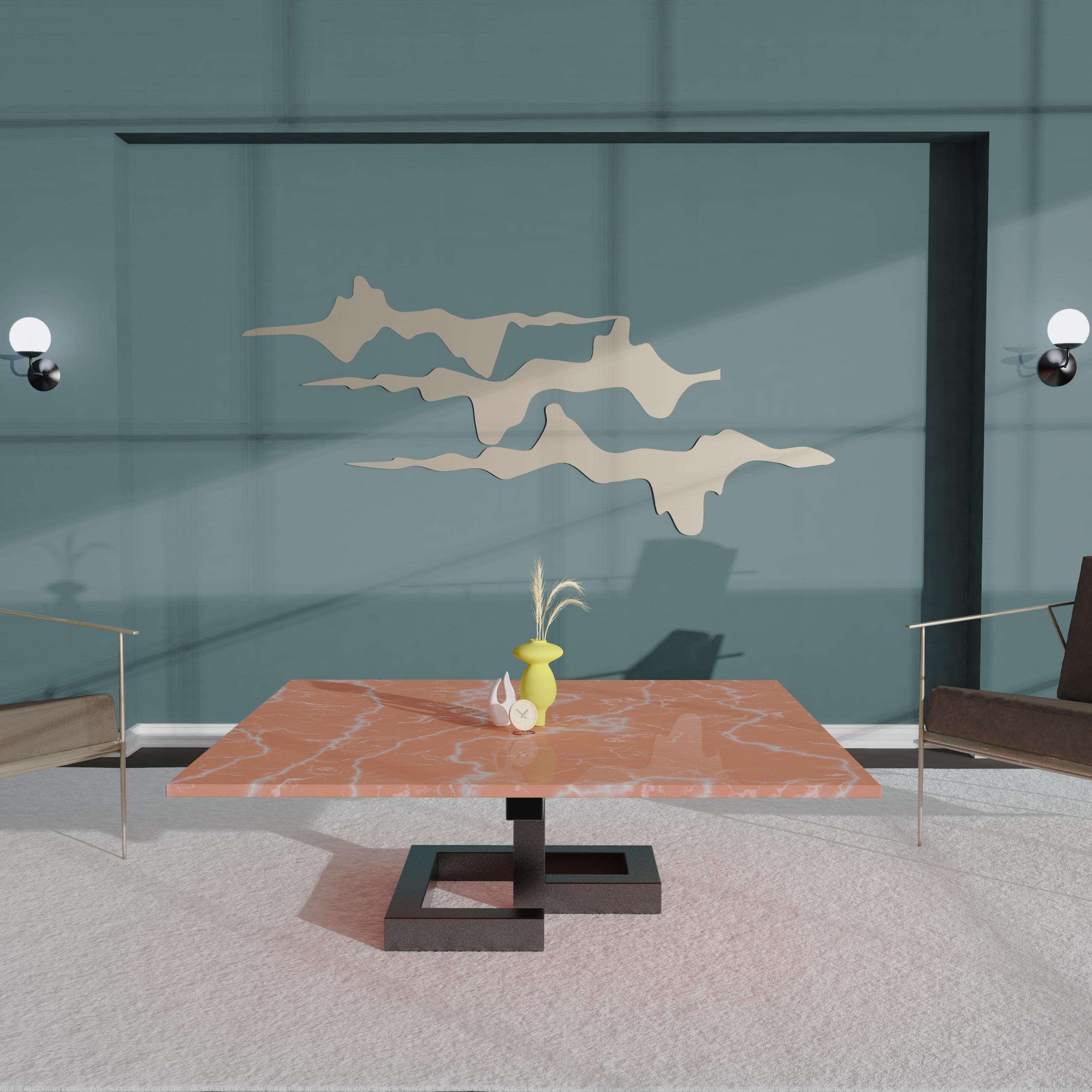 Luxuriöser Couchtisch aus rotem Marmor Mina Joaquín Moll Bespoke Modern Design Möbel (21. Jahrhundert und zeitgenössisch) im Angebot