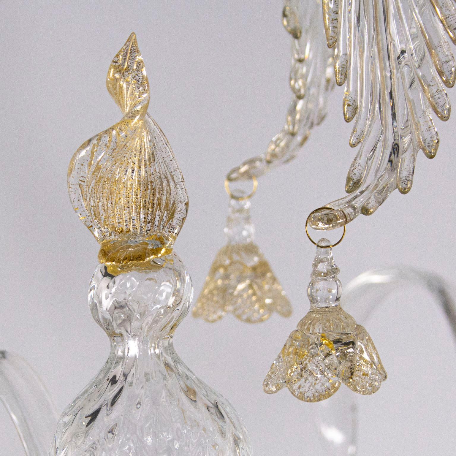 Luxury Rezzonico-Kronleuchter mit 15 Armen aus Kristall-Goldglas, von Multiforme  im Angebot 1