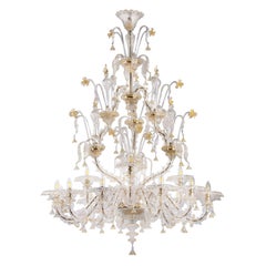 Luxury Rezzonico Chandelier 15 Arms Crystal-gold Glass, by Multiforme 
