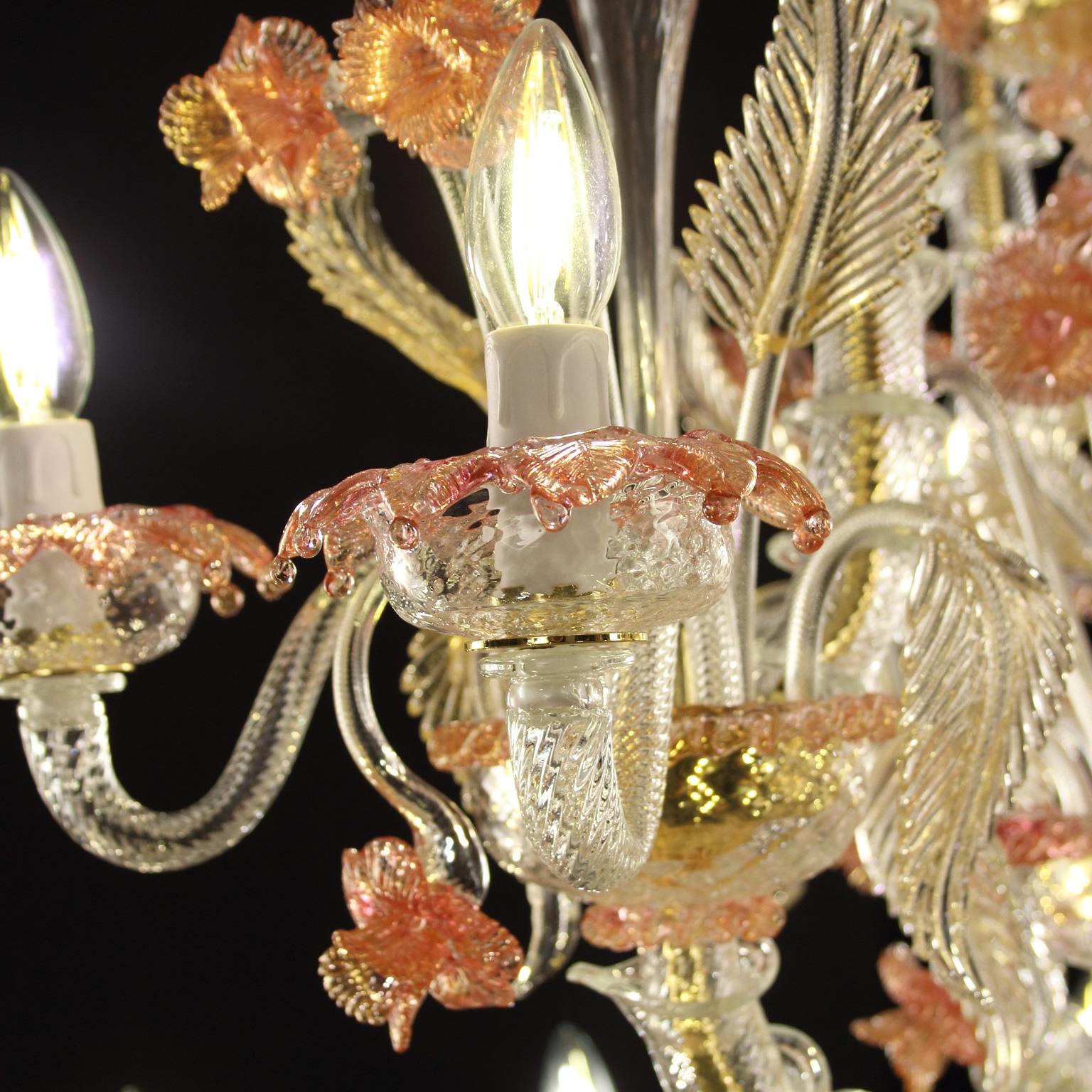Luxury Rezzonico Chandelier 12+6 Arms Clear Multi-Color Murano Glass, Multiforme In New Condition For Sale In Trebaseleghe, IT
