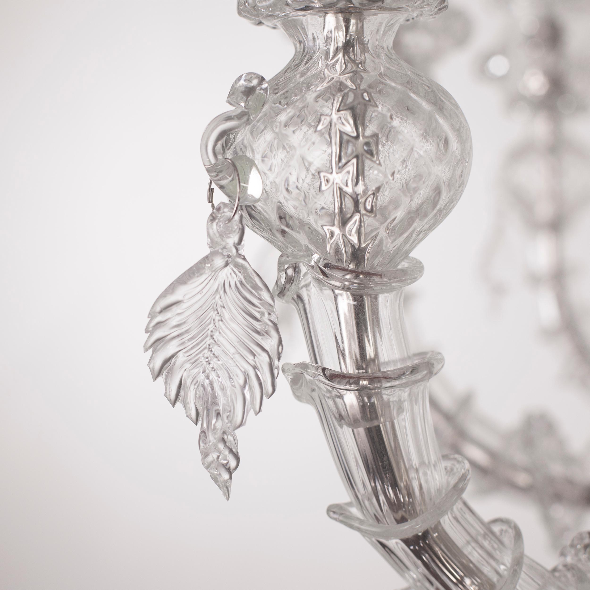 Lujo Lámpara Rezzonico 24 Brazos Cristal Murano Transparente by Multiforme Italiano en venta