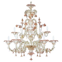 Antique Luxury Rezzonico Chandelier 6+3 Arms italian handmade Murano Glass by Multiforme