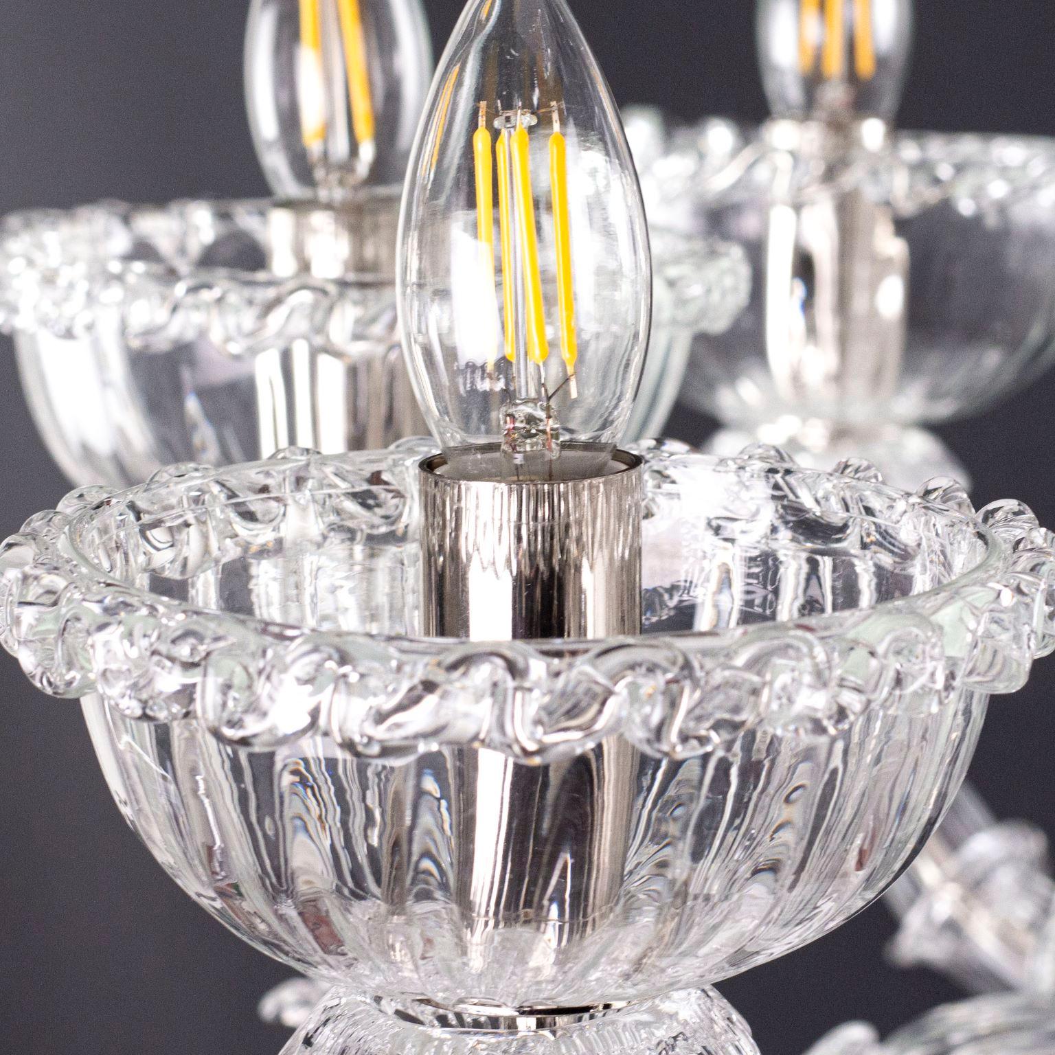 Luxury rezzonico chandelier 9 arms, crystal glass by Multiforme.
This chandelier evokes the splendour of the past centuries. It is an evergreen model, a Classic product manufactured by our skilled masters glass-worker.
The Murano glass