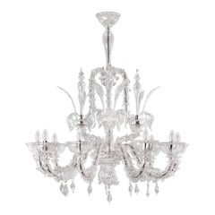 Lustre de luxe Rezzonico à 9 bras en cristal et verre par Multiforme