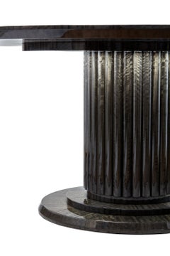 Luxury Round Dining or Conference Table with Quartz Insert, Available Now