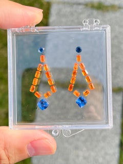 Luxury Royal design Special imperial color Spessatite garnet earring ready 5.69c