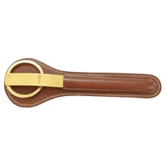 Luxury Saddle Leather and Brass Desk Set
