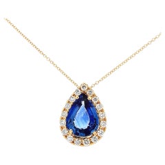 Luxury Sapphire and Diamond Encrusted Gold Chain Pendant