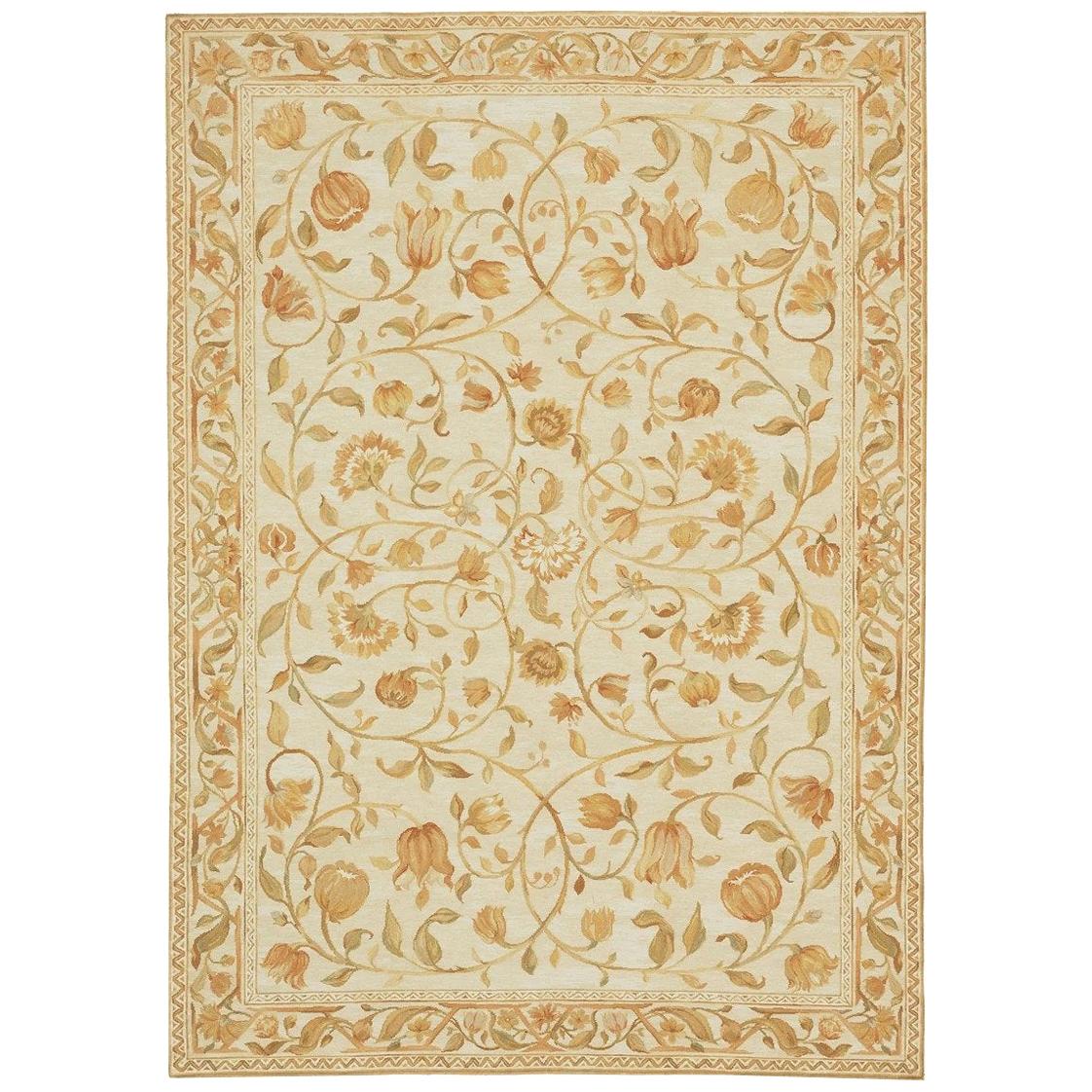 Tapis de luxe Savonnerie ivoire/ivoire 10'2"x13'11"