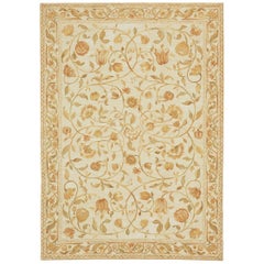 Luxury Savonnerie Wool Ivory / Ivory Area Rug 10'2"x13'11"
