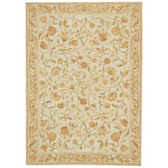 Luxury Savonnerie Wool Ivory / Ivory Area Rug