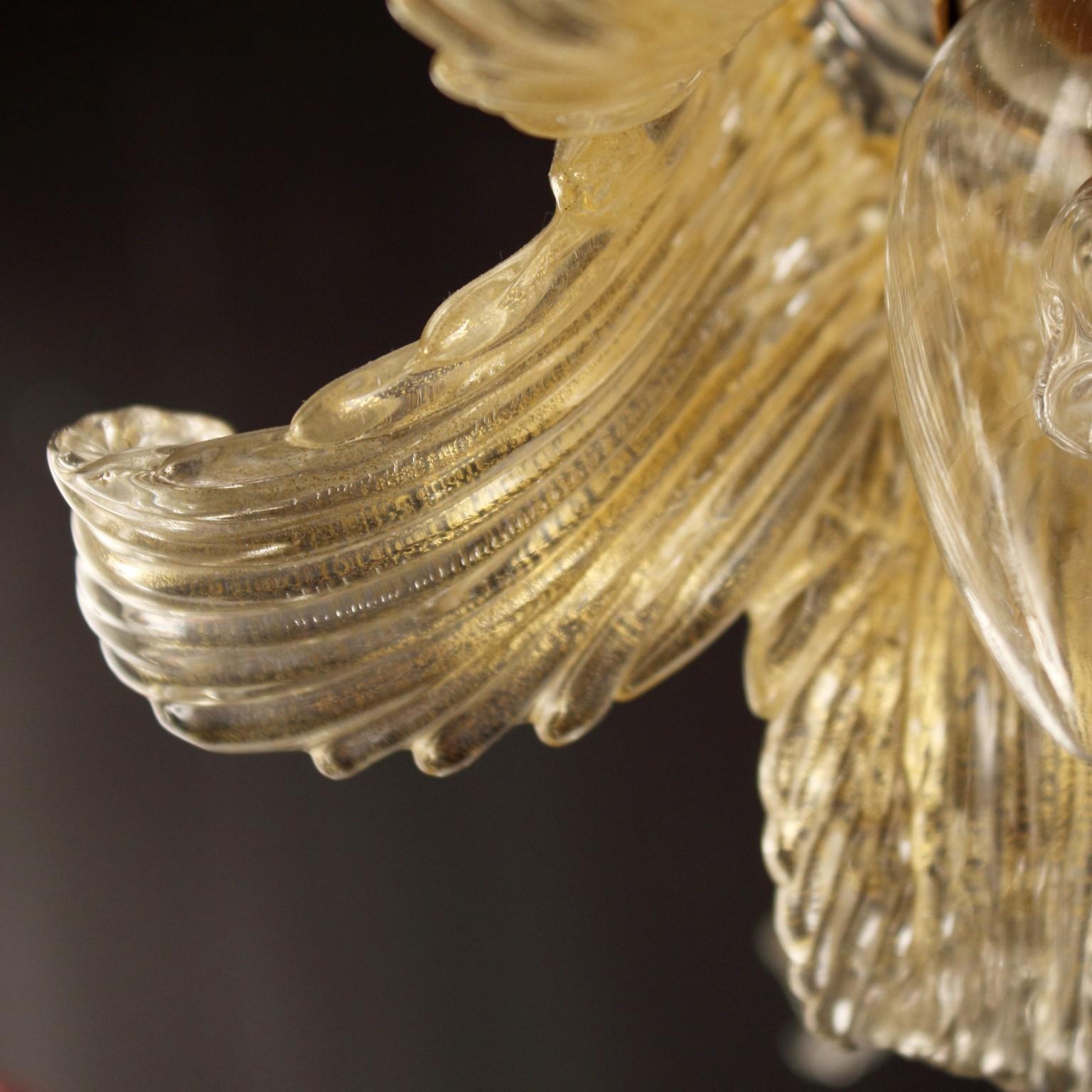 Luxury Wandleuchter, 1 Arm, Kristall und Gold, Muranoglas, Golden Century86 von Multiforme (Italienisch) im Angebot