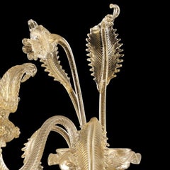 Sconce di lusso a 1 braccio Foglia d'oro Secolo d'oro di Murano87 di Multiforme