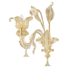 Luxury Sconce 1 Arm  Golden leaf Murano Glass Golden Century87 by Multiforme